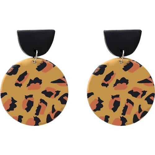 Polymer Clay Earring Leopard Irregularn Geometric Simplicity Textured Handmade Modern Trendy Drop Women Gift Hot Sale Earrings