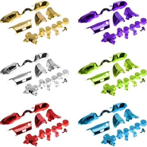 Replacement Chrome Bumpers Full Buttons Set+T8 Screwdriver for Xbox One Elite controller Full Buttons Set