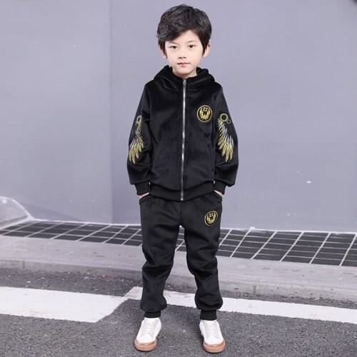 Siddons boys tracksuit of 2019 winter fashion trends children outfits with soft double-side pleuche material toddler clothes