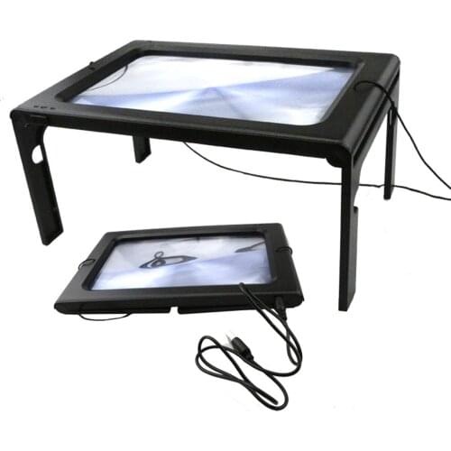 Magnifying Glass A5 Hands-Free 3x Magnifying Glass With Light USB 6LED Magnifier Magnifying Glass For Reading Repairing