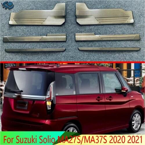 For Suzuki Solio MA27S/MA37S 2020 2021 Stainless Steel Inner Door Sill Panel Scuff Plate Kick Step Trim Cover Protector
