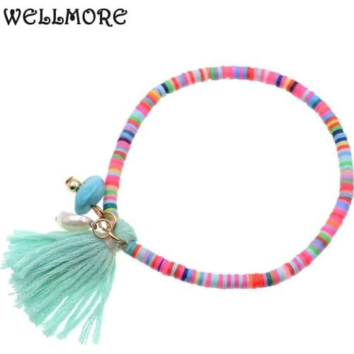 WELLMORE 4MM polymer clay beaded bracelets stone beads bracelets for women BOHO bracelet femme jewelry drop shipping