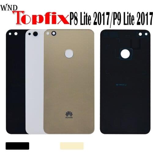 For Huawei P8 Lite 2017 Back Glass Battery Cover For Huawei P9 Lite 2017 Back Glass Cover Rear Door Housing Case Replacement