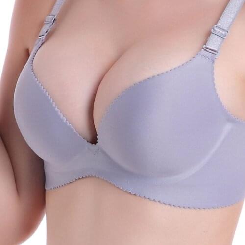 Mozhini Sexy Seamless Bra Gather Adjustable straps Lingerie brassiere Super Push Up Bra Plus Size C Cup one piece Womens Bras