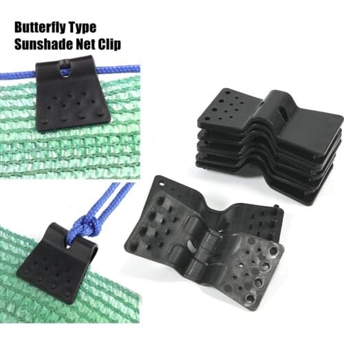 10~100pcs Sunshade Net Clip Butterfly Type Greenhouse Film Clip Garden Agriculture Tools Anti-hail Net Hook Instant Balcony
