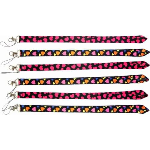 Mew 10 pcs girl Lanyard for Keys Mobile Phone Neck Straps Cartoon Keychains