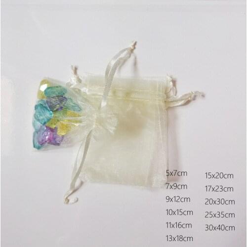 1000pcs Beige Gift Bags For Jewelry Bags And Packaging Organza Bag Drawstring Bag Wedding/Woman Travel Storage Display Pouches