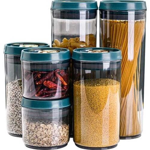 600ml-2000ml Light Luxury Jar Plastic Storage Tank with Lifting Ring Sealed Cans Snack Coffee Bean Pasta Spice Biscuit Food Box