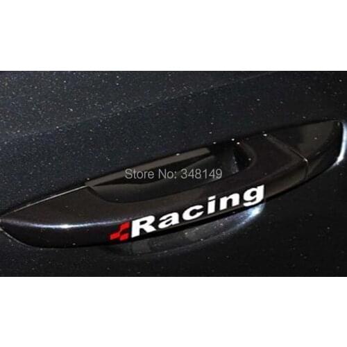 Aliauto 4 x Racing Car Door Handle Stickers and decals Window Shield For Volkswagen skoda Golf 4 5 6 7 Polo Sagitar Tiguan