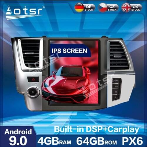 Aorts Tesla Style PX6 Android 9.0 4+64GB Car Radio Player GPS Navigation Auto Stereo Multimedia ForToyota highlander 2014 - 2019