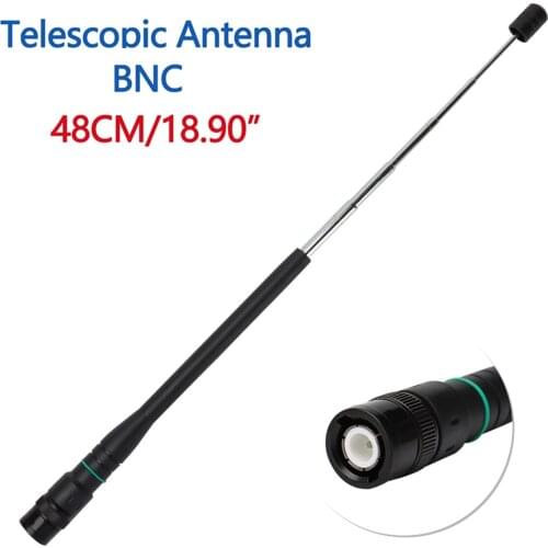 BNC Antenna high gain Abbree AR-775 Telescopic VHF UHF Dual Band Antenna for ICOM Yeasu Kenwood Walkie Talkie Two Way Radio