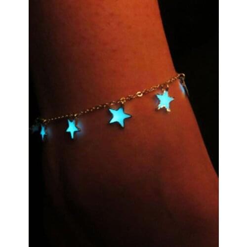 Little Star Heart Flower Glow in the Dark Ankle Bracelet Anklet Women Jewelry Anklets Women Birthday Gift Party