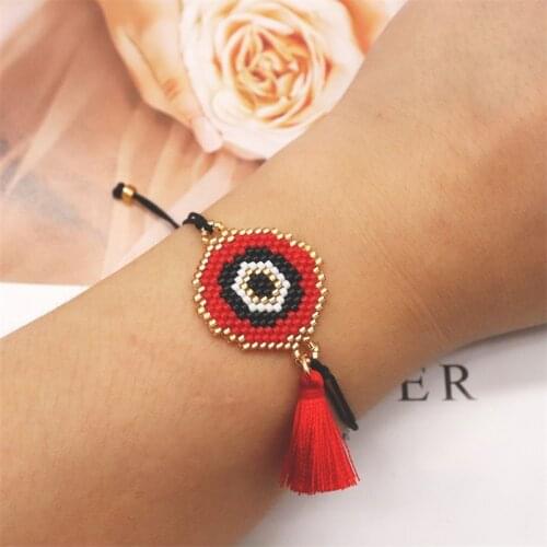 ZHONGVI Evil Eye Bracelet Miyuki Tassel Bracelets for Women Gift Colorfu Beads Pulseras Jewelry Fashion Handmade Woven Jewellery