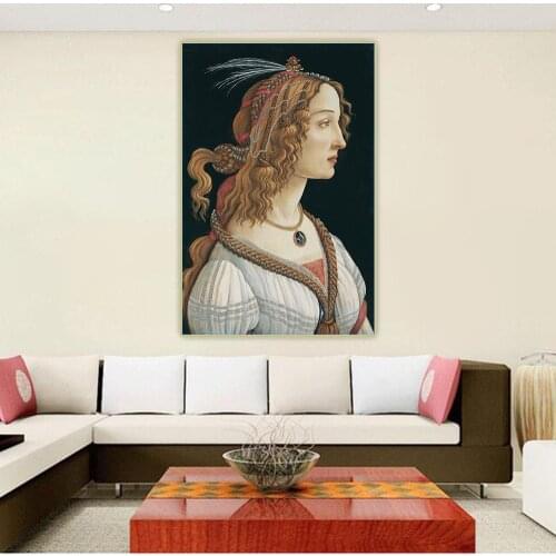 Citon Sandro Botticelli《Idealized Portrait of a Lady》Canvas Oil Painting Artwork Picture Wall Background Decor Home Decoration