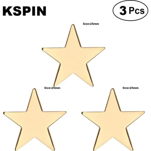 Gold Star 25mm Lapel Pin Brooches Pins Flag badge Brooch Badges