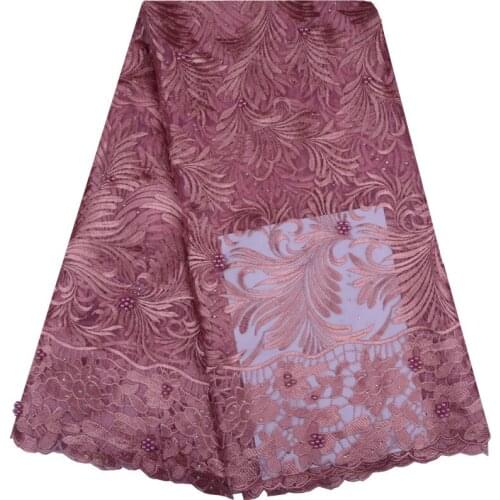 French Lace Fabric Special Net Lace Fabric For Fashion Clothing 2018 Lilac Lace Fabric Nigerian Embroidery Lace Fabric 1147