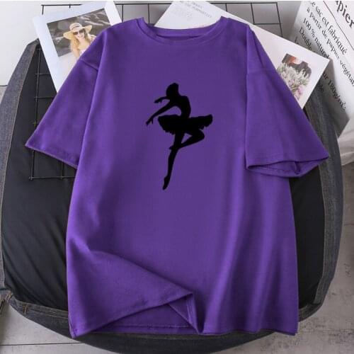 The Girl Dancing T-shirts Woman O-neck Summer Tees Lady High Quality Fashion Casual 2021 Lady Clothing K-pop Harajku Camisetas