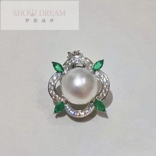Fashion Australian White Pearl Pendant S925 Sterling Silver Jewelry Zircon Gemstone Pendant Accessories for Women Wedding Party