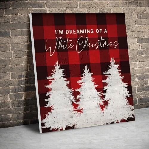 Dreaming of a White Christmas Tree Christmas Posters Canvas Paintings Wall Art Canvas Prints Pictures Kids Room Home Inner Frame