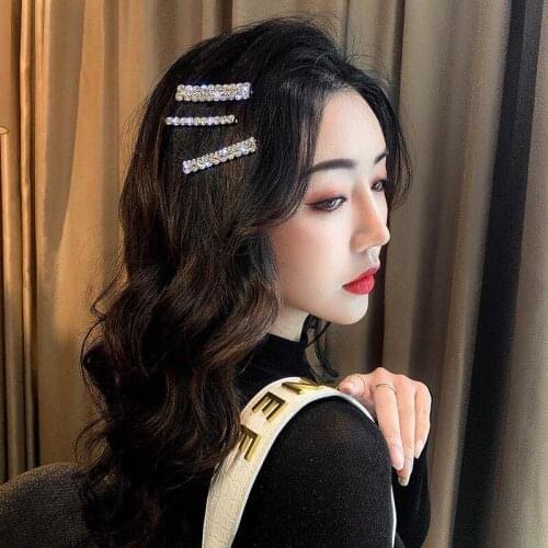 Fashion exquisite Crystal Rhinestone hairpin simple one row two rows three rows women hair accessories wholesale