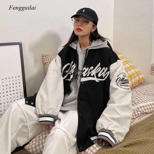 2021 Spring and Autumn New Baseball Uniform Jacket Womens High Quality Loose and Thin Retro Clothes Oversized Jacket