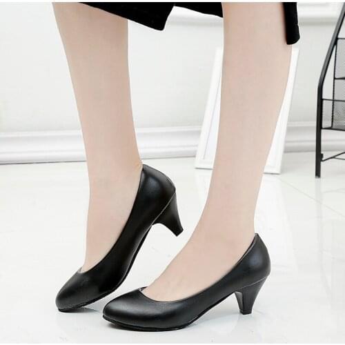 New womens high heel stiletto pointed female shoes spring shallow mouth summer black work etiquette high heels W32-56
