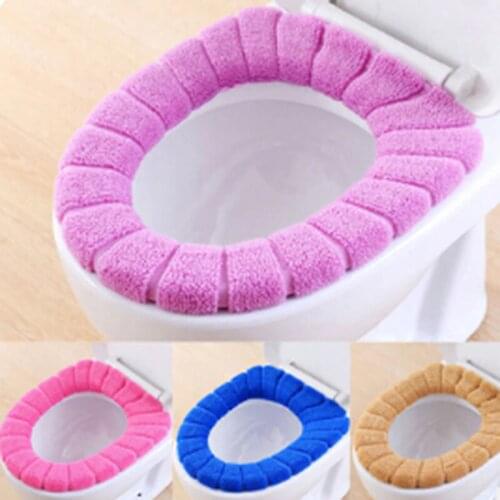 New Practical Household O-Type Plush Winter Warm Comfortable Cotton Fuzzy Soft Toilet Seat Couvercle WC Toilette Warmer Cover