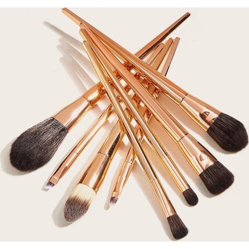 New 8pcs Rose Gold Makeup Brushes Set Unicorn Foundation Blending Power Eyeshadow Shinny Handle Cosmetic Make Up Tools Set