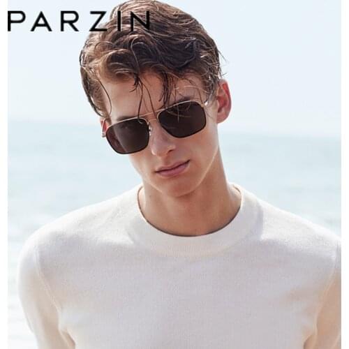 PARZIN Polarized Sunglasses for Men Rectangle Beach Party Sun Glasses Men Driving UV400 Eyewear Accessories Zonnebril Heren 8174