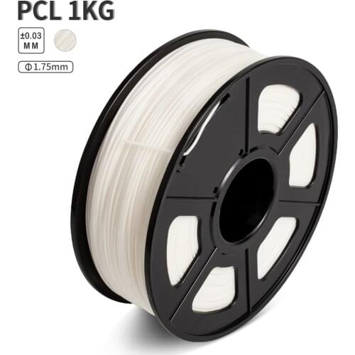 PCL Filament 1kg 1.75mm Low Temperature FDM 3D Printer 3D Pen Filament Refills Dimension Accuracy +/-0.02mm 3D Printing Material