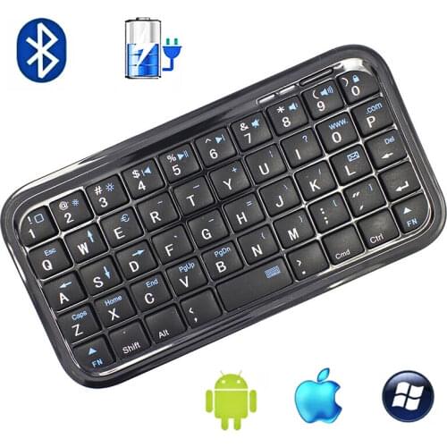 Mini Rechargeable Wireless Bluetooth-compatible Keyboard for iphone 6 6s plus ipad samsung galaxy note 5 android windows tablet
