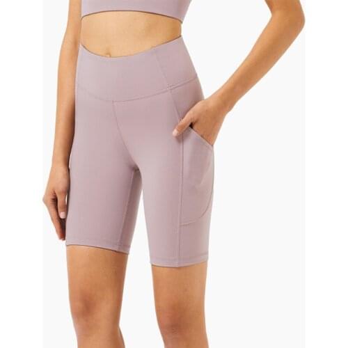 Sexy Fitness Yoga Shorts Tights High Waist Biker Workout Running Gym Leggings Femme Sport High-strength bare pockets for Women