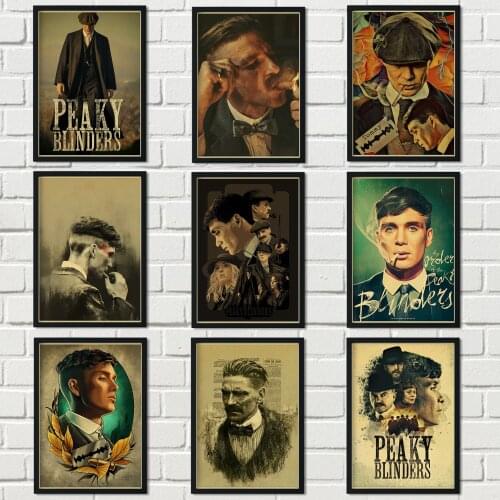 British high score crime drama Peaky Blinders poster hight quality retro painting home decor wall art room wall stickers