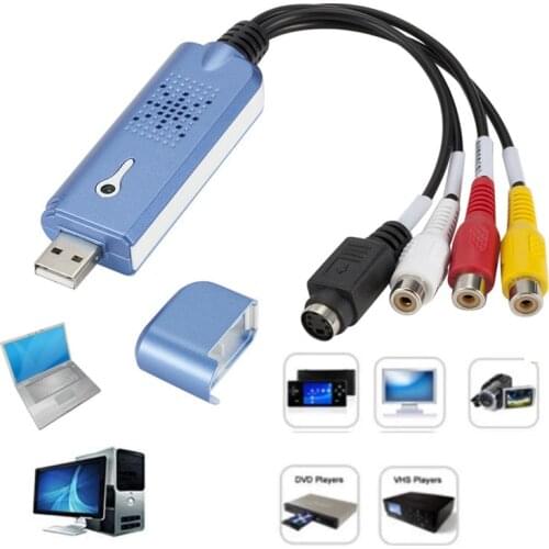 VHS to Digital Converter USB 2.0 Video Converter Audio Capture Card VHS Box VHS VCR TV to Digital Converter Support Win 7/8/10