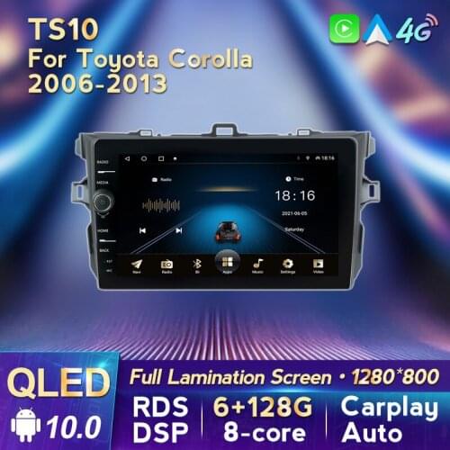 QLED Android 10 RDS Octa Core DSP IPS for Toyota Corolla E140/150/2006-2013 2 din Car Multimedia Radio Player