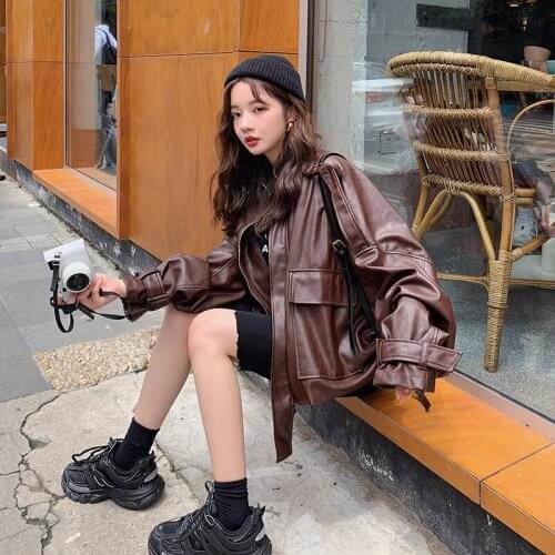 Женские кожаные тренчи Qpipsd China At AliExpress