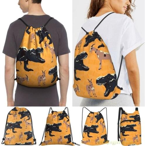 Hes Gonna Eat The Goat Women Drawstring Sackpack Gym Bags Men Outdoor Travel Backpacks For Training Fitness Swimming Bag
