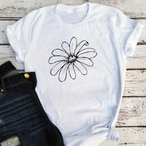 Sunflower Printed Women Tshirts Faith Hope Love Short Sleeve Femme T-Shirts Gifts for Ladies Clothing Women Graphic Tee