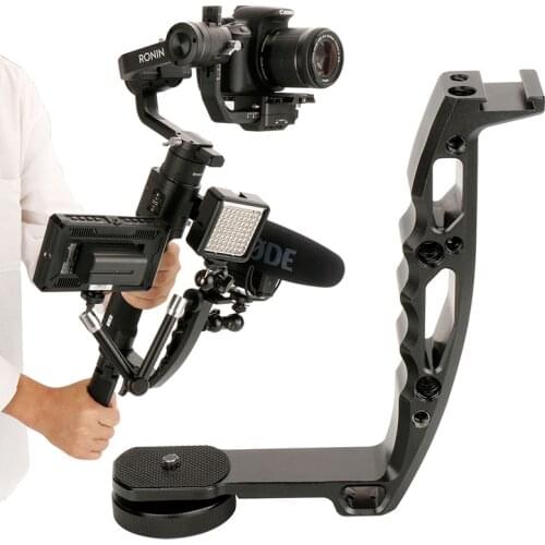 Gimbal Accessories L Bracket Stand Handle Grip with Hot Shoe 1/4'' Screw for Zhiyun Crane 2/Plus/V2,Ronin S Stabilizer,Magic Arm