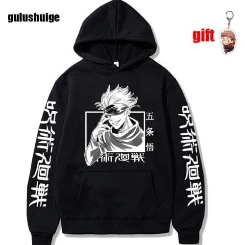 Manga Jujutsu Kaisen Gojo Satoru Yuji Itadori Hoodie Men Hip Hop Harajuku Streetwear Male Anime Y2k Aesthetic Ulzzang Sweatshirt