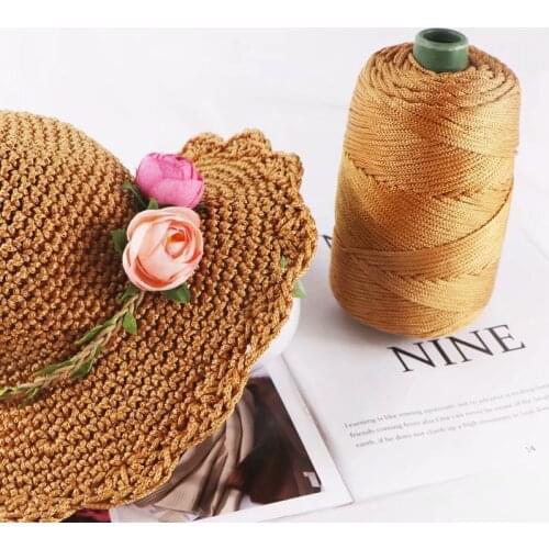 230 grams of light viscose ice rope summer sun hat hand woven diy hook cushion hollow bright silk medium thick wool