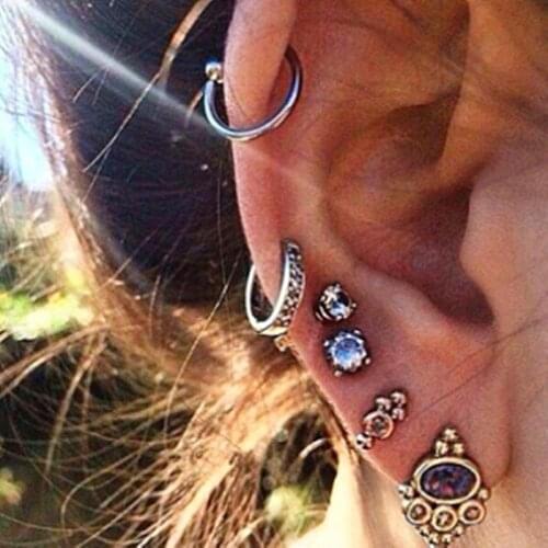 Vintage Bohemia Earring Sets Ethnic Crystal Ear Clip Stud Earrings For Women Jewlery Brincos Cheap Wholesale