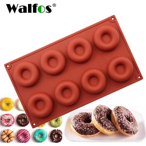 WALFOS Food Grade Silicone Doughnut Chocolate Mold Silicone Donut Mold Maker Cake Maker Mould Desserts Baking Tools