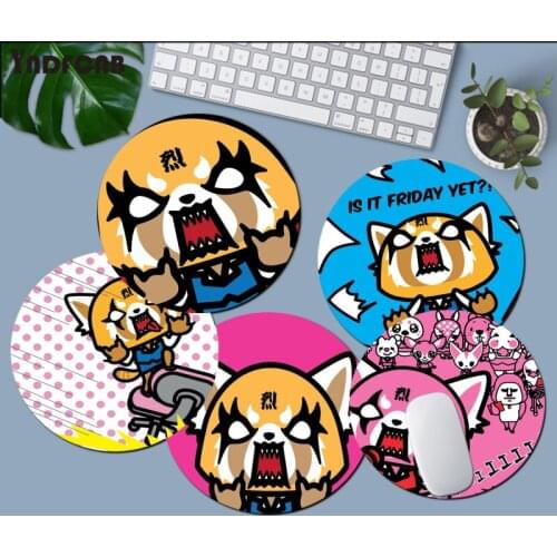 YNDFCNB Hot Sales Aggretsuko Cartoon Rubber Mouse Durable Desktop Mousepad gaming Mousepad Rug For PC Laptop Notebook