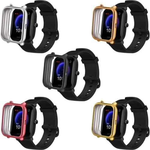 TPU Soft Full Edge Protector PLating Case Shell Frame For Amazfit BIP S/Lite/U/Pro GTS 2 Mini Watch Protective Bumper Cover