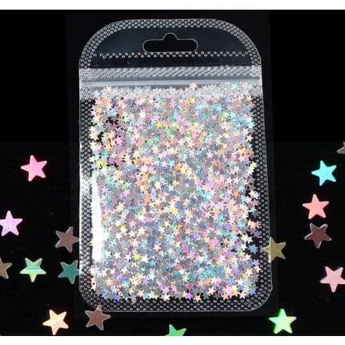 Holographic Shiny Stars Nail Sequins Laser Flake Decoration Accessories Nails Paillette For DIY Manicure Art Design