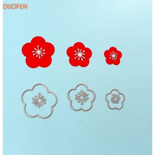 020153 6pcs set plum leaves stencil metal Cutting dies for DIY papercraft project Scrapbook Paper Album greeting cards