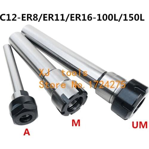 1pcs C12 ER8 C12 ER11 C12 ER16 100L 150L Collet Chuck Holder CNC Milling Powerful Clamping Force