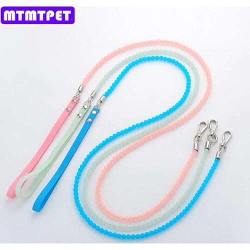 1pcs Crystal bead pet traction with transparent beads beads rope traction rope Dog cat fashion traction rope 4 colo
