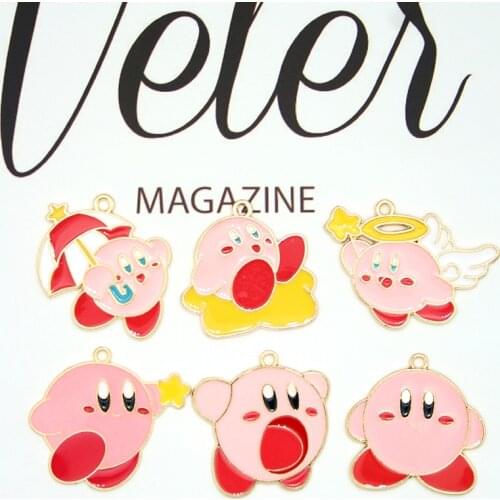 10pcs/lot Cute Cartoon Pink Star Picking Elf Cartoon Pendant With Umbrella For DIY Fashion Jewelry Bracelet Necklace Accessory